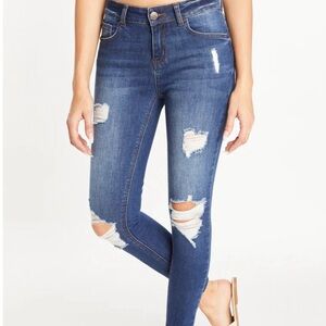 Distressed Denim Skinny Jeans